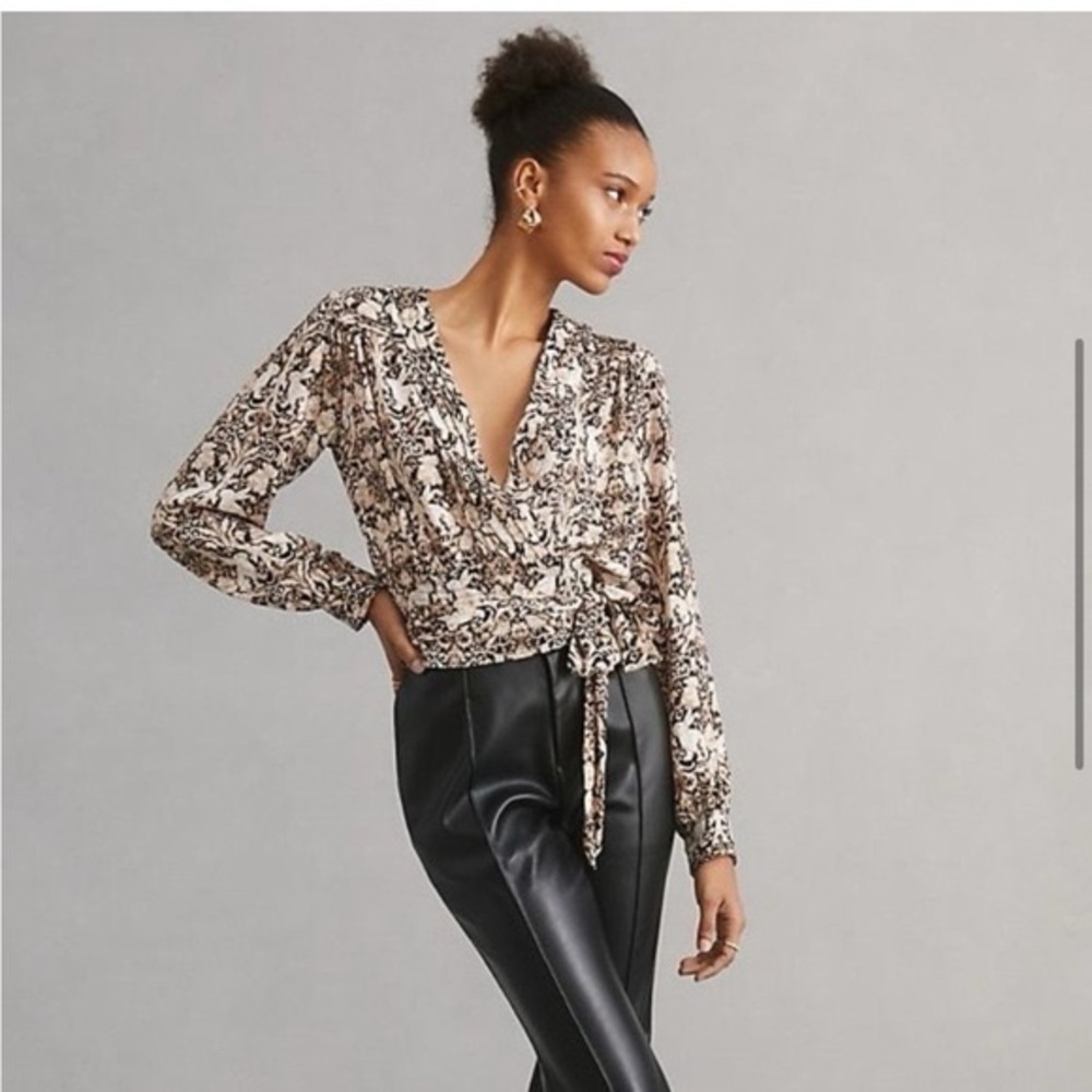 NWT Anthropologie Tie Front Blouse